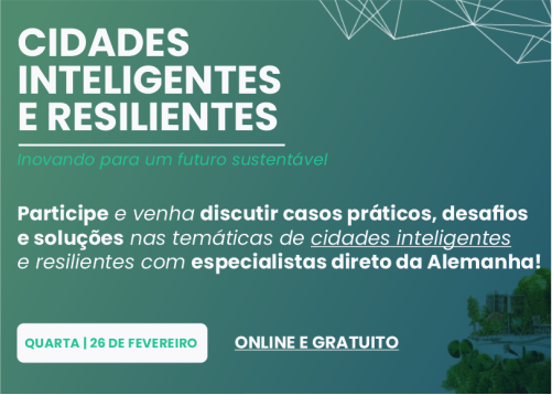 Trabalho de social media para as redes sociais da AHK Rio divulgando o webinar Smart Cities